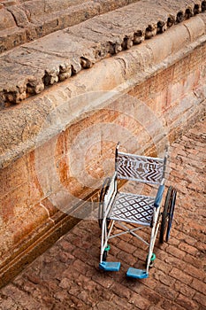Public wheelchair. Brihadishwarar Temple entrance photo