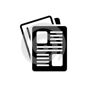 Black solid icon for Publication, issue and newspaper