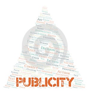 Publicity typography word cloud create with the text only