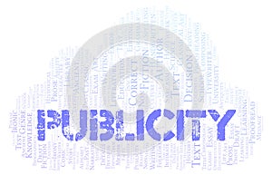 Publicity typography word cloud create with the text only