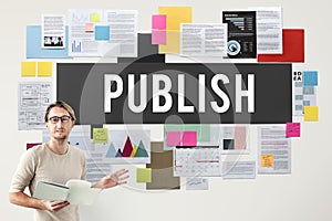 Publish Article Content Media Post Produce Write Concept photo