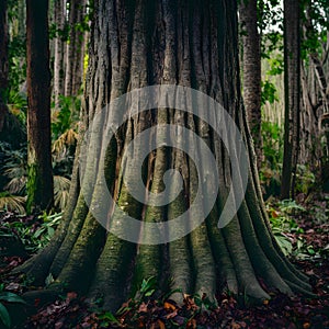 Publish Detailed close up of tree trunk in its natural forest habitat