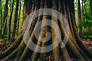 Publish Detailed close up of tree trunk in its natural forest habitat