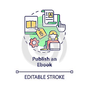 Publish ebook concept icon