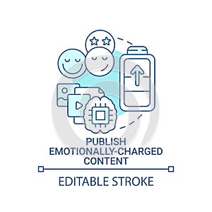 Publish emotionally-charged content concept icon