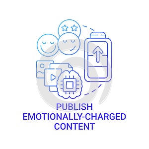 Publish emotionally-charged content concept icon