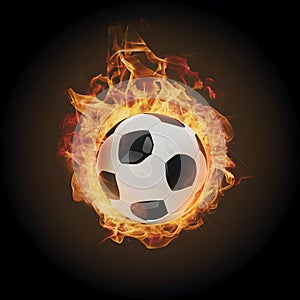 Publish Soccer ball engulfed in flames symbolizes passion and energy