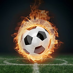 Publish Soccer ball engulfed in flames symbolizes passion and energy