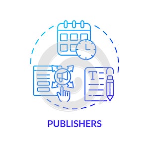 Publishers blue gradient concept icon