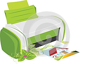 Publishing printer with spring bouquet photo