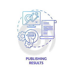 Publishing results concept icon