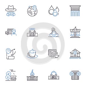 Publishing world line icons collection. Literary, Manuscript, Printing, Editing, Distribution, Copyright, Submissions