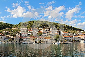 Pucisca is small town on Island of Brac, popular touristic destination on Adriatic sea, Croatia