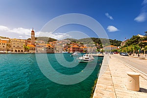 Pucisca is small town on Island of Brac, popular touristic destination on Adriatic sea, Croatia. Pucisca town Island of Brac.