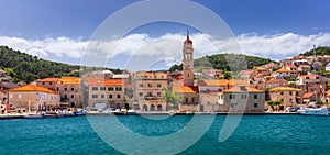 Pucisca is small town on Island of Brac, popular touristic destination on Adriatic sea, Croatia. Pucisca town Island of Brac.