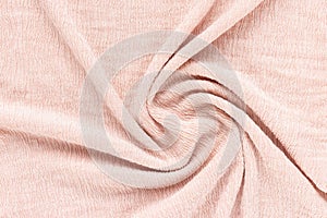 Puckered texture pink fabric. Abstract background