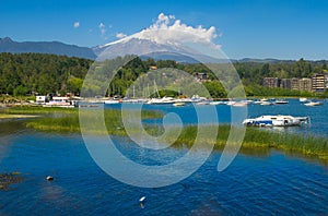 Pucon in central Chile on a blue skies sunny day photo