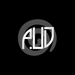 PUD letter logo design on black background.PUD creative initials letter logo concept.PUD vector letter design