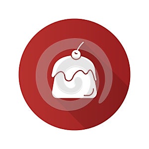 Pudding flat design long shadow glyph icon