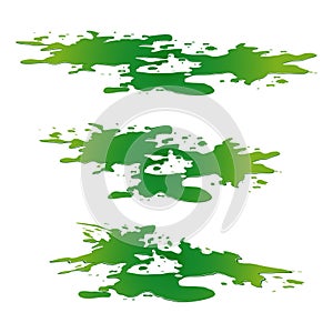 Puddle of toxic substance spill. Green chemical stain, plash, drop. Vector illustration isolated on the white background photo