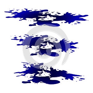 Puddle of water, ink spill clipart. Blue stain, plash, drop. Vector illustration isolated on the white background photo