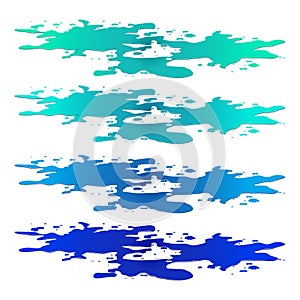 Puddle of water spill clipart. Blue stain, plash, drop. Vector illustration isolated on the white background