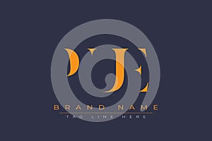 PUE abstract letter logo design