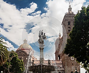 Puebla Cathedral Fountain