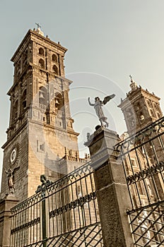 Puebla Cathedral at night - Puebla, Mexico