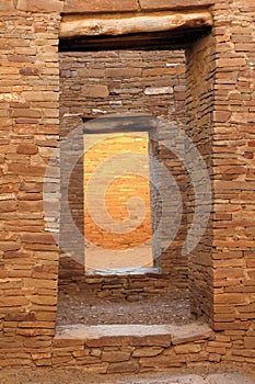 Pueblo Bonito Doorways in Chacoan Ruins, Chaco Culture National Historical Park, New Mexico