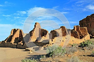 Pueblo Bonito Ruins in Morning Light, Chaco Culture National Historical Park, New Mexico