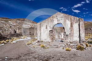 Pueblo Fantasma, an abandoned mining town near San Antonio de Lipez in the Sud Lipez Province, Potosi Department, Bolivia photo