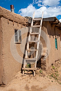 Pueblo ladder, Taos Pueblo New Mexico