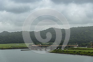 Puente Chagres over river near Gatun locks, Panama Canal