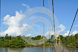 puente colgante de madera choco photo