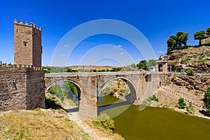 Puente de AlcÃ¡ntara, a Roman arch bridge across the Tagus River in Toledo