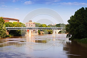 Puente de Hierro over Ebro. Logrono, Spain photo