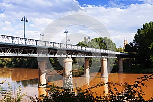 Puente de Hierro over Ebro river in Logrono photo