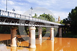 Puente de Hierro over Ebro river. Logrono photo