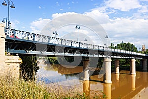 Puente de Hierro over Ebro river photo