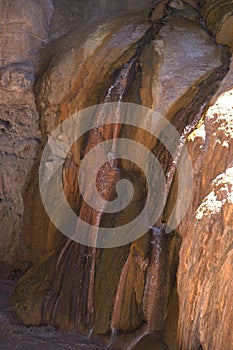 Puente de inca, a geologic formation and abandoned thermal hotel located at las heras, mendoza province, argentina