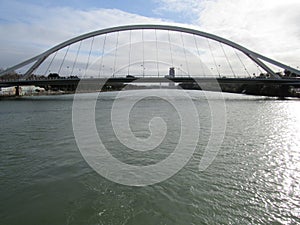 Puente de la Barqueta, or Puente Mapfre, in Seville, Spain photo