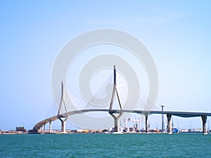 Puente de la Constitucion, called La Pepa, in the bay of Cadiz, Andalusia. Spain. photo