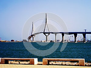 Puente de la Constitucion, called La Pepa, in the bay of Cadiz, Andalusia. Spain. photo