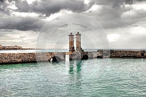 Puente de las Bolas Stone Bridge in Arrecife, Lanzarote, Spain photo