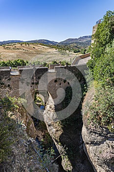 Puente De San Miguel Bridge and the old arabic bridge Ronda Spain