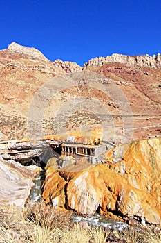 Puente del Inca, incas bridge natural monument, Mendoza, Argentina