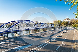 Puente del Pilar or puente de hierro in Zaragoza photo