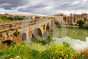 Puente la Reina bridge arga navarre spain photo