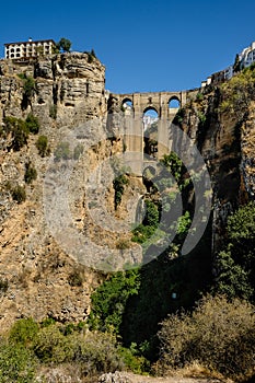 The Puente Nuevo new bridge crossing the El Tajo gorge in Ronda, Spain